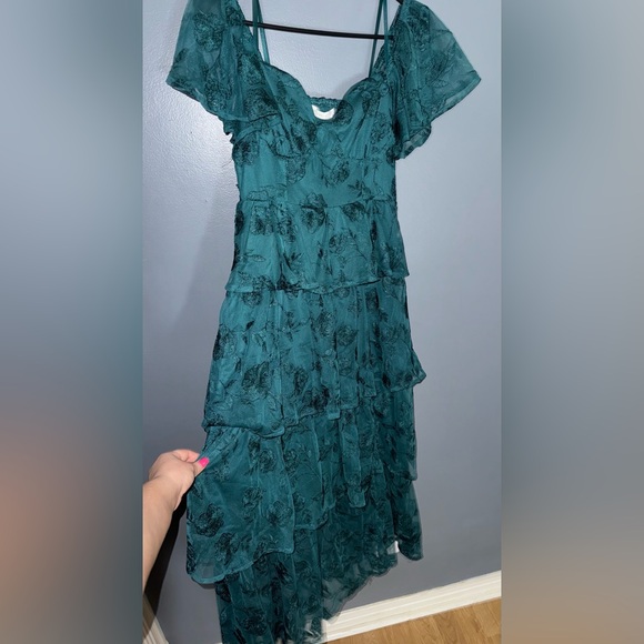 Altar'd State Teal Floral Maxi Dress - Picture 2 of 3